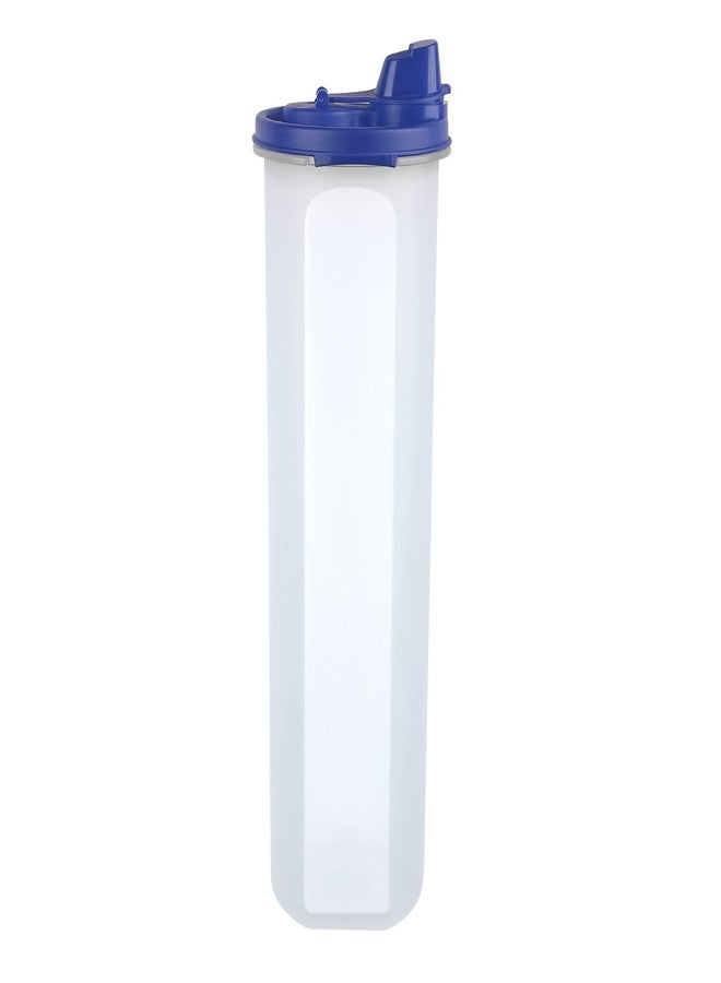 Cutting EDGE Smart Oil Dispenser Storage 1.1 Litre Air-Tight & Leak Resistant Plastic Round Modular Container for Vinegar Water BPA Free, Refrigerator Safe, Dark Blue - Image 1